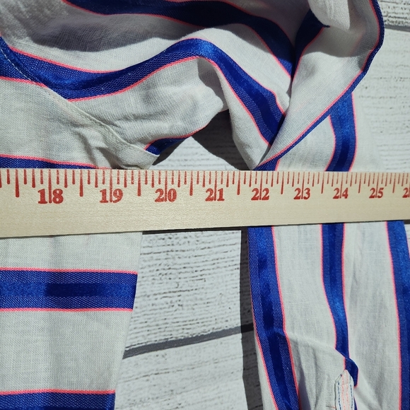 NWT Joules Blue and White Striped Linen Blend Shirt, Size 8 - Picture 8 of 10